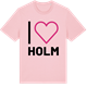 Pink Cotton t-shirt med Jag älskar Holm t-shirt stort tryck