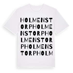 Holmenstorp ordlek t-shirt – ekologisk bomull t-shirt från Pinshirt