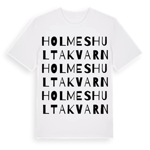 Holmeshultakvarn ordlek t-shirt – ekologisk bomull t-shirt från Pinshirt