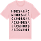 Pink Cotton t-shirt med Horsabäck ordlek t-shirt