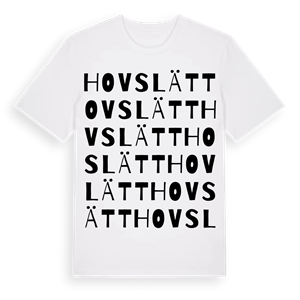 Hovslätt ordlek t-shirt – ekologisk bomull t-shirt från Pinshirt