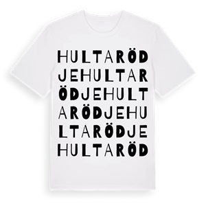 Hultarödje ordlek t-shirt – ekologisk bomull t-shirt från Pinshirt