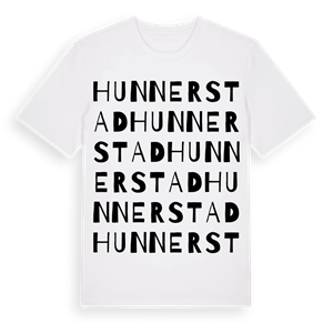 Hunnerstad ordlek t-shirt – ekologisk bomull t-shirt från Pinshirt
