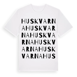 Huskvarna ordlek t-shirt – ekologisk bomull t-shirt från Pinshirt