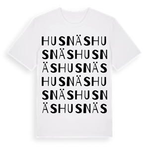 Husnäs ordlek t-shirt – ekologisk bomull t-shirt från Pinshirt