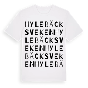 Hylebäcksveken ordlek t-shirt – ekologisk bomull t-shirt från Pinshirt