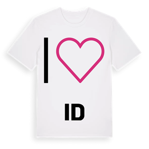 Jag älskar Id t-shirt stort tryck – ekologisk bomull t-shirt från Pinshirt