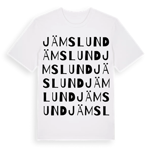 Jämslund ordlek t-shirt – ekologisk bomull t-shirt från Pinshirt