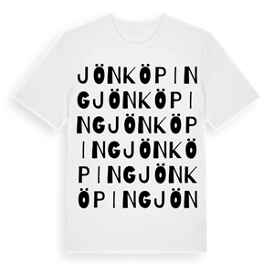 Jönköping ordlek t-shirt – ekologisk bomull t-shirt från Pinshirt