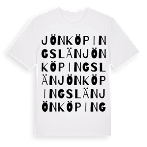 Jönköpings län ordlek t-shirt – ekologisk bomull t-shirt från Pinshirt