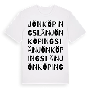 Jönköpings län ordlek t-shirt – ekologisk bomull t-shirt från Pinshirt