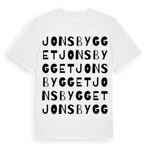 Jonsbygget ordlek t-shirt – ekologisk bomull t-shirt från Pinshirt