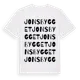 White t-shirt med Jonsbygget ordlek t-shirt
