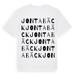 Jontabäck ordlek t-shirt – ekologisk bomull t-shirt från Pinshirt