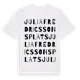 White t-shirt med Julia Fredricssons Plats ordlek t-shirt