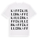 White t-shirt med Kaffekullen ordlek t-shirt
