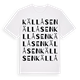 White t-shirt med Källåsen ordlek t-shirt