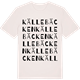 Vintage White t-shirt med Källebäcken ordlek t-shirt