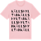 Pink Cotton t-shirt med Källshyltan ordlek t-shirt