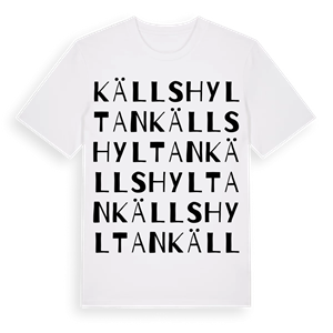 Källshyltan ordlek t-shirt – ekologisk bomull t-shirt från Pinshirt