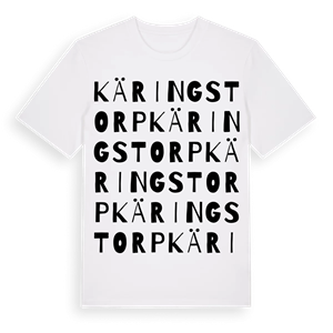 Käringstorp ordlek t-shirt – ekologisk bomull t-shirt från Pinshirt