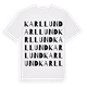 White t-shirt med Karllund ordlek t-shirt