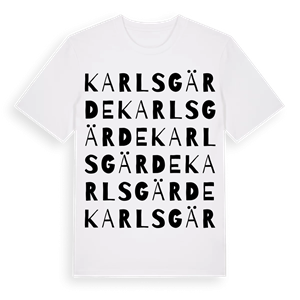 Karlsgärde ordlek t-shirt – ekologisk bomull t-shirt från Pinshirt