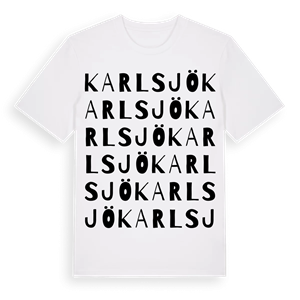 Karlsjö ordlek t-shirt – ekologisk bomull t-shirt från Pinshirt
