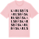 Pink Cotton t-shirt med Karlsnäs ordlek t-shirt