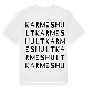 Karmeshult ordlek t-shirt – ekologisk bomull t-shirt från Pinshirt