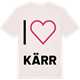Vintage White t-shirt med Jag älskar Kärr t-shirt stort tryck