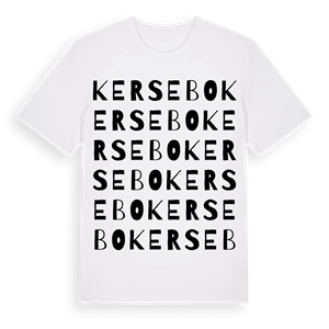 Kersebo ordlek t-shirt – ekologisk bomull t-shirt från Pinshirt