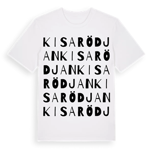 Kisarödjan ordlek t-shirt – ekologisk bomull t-shirt från Pinshirt