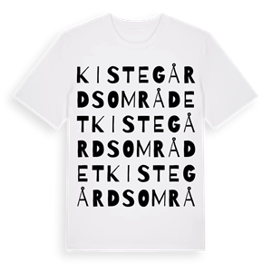 Kistegårdsområdet ordlek t-shirt – ekologisk bomull t-shirt från Pinshirt