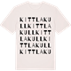 Vintage White t-shirt med Kittlakull ordlek t-shirt
