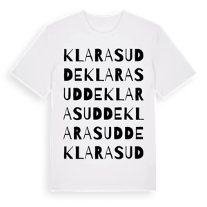 Klaras udde ordlek t-shirt – ekologisk bomull t-shirt från Pinshirt