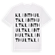 White t-shirt med Klinthult ordlek t-shirt