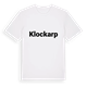 White t-shirt med Klockarp fetstil t-shirt