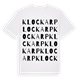 White t-shirt med Klockarp ordlek t-shirt