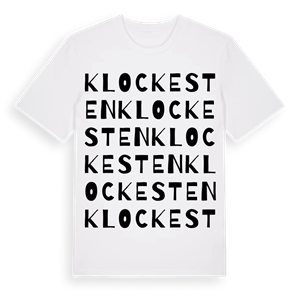 Klockesten ordlek t-shirt – ekologisk bomull t-shirt från Pinshirt