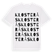 White t-shirt med Klosterås ordlek t-shirt