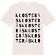 Vintage White t-shirt med Klosterås ordlek t-shirt