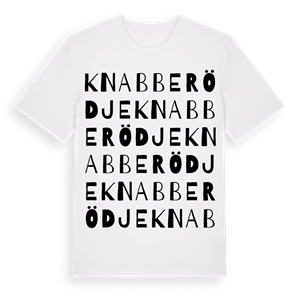Knabberödje ordlek t-shirt – ekologisk bomull t-shirt från Pinshirt