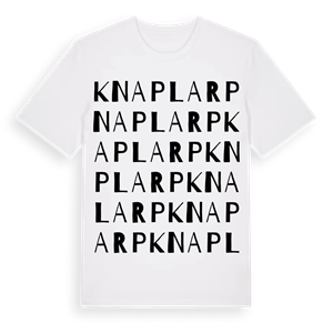 Knaplarp ordlek t-shirt – ekologisk bomull t-shirt från Pinshirt