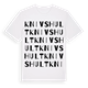 White t-shirt med Knivshult ordlek t-shirt