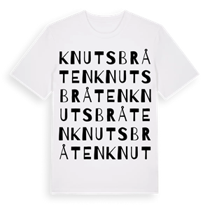 Knutsbråten ordlek t-shirt – ekologisk bomull t-shirt från Pinshirt