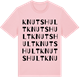 Pink Cotton t-shirt med Knutshult ordlek t-shirt