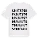 White t-shirt med Knutstorp ordlek t-shirt