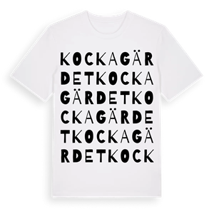 Kockagärdet ordlek t-shirt – ekologisk bomull t-shirt från Pinshirt