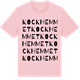 Pink Cotton t-shirt med Kockhemmet ordlek t-shirt